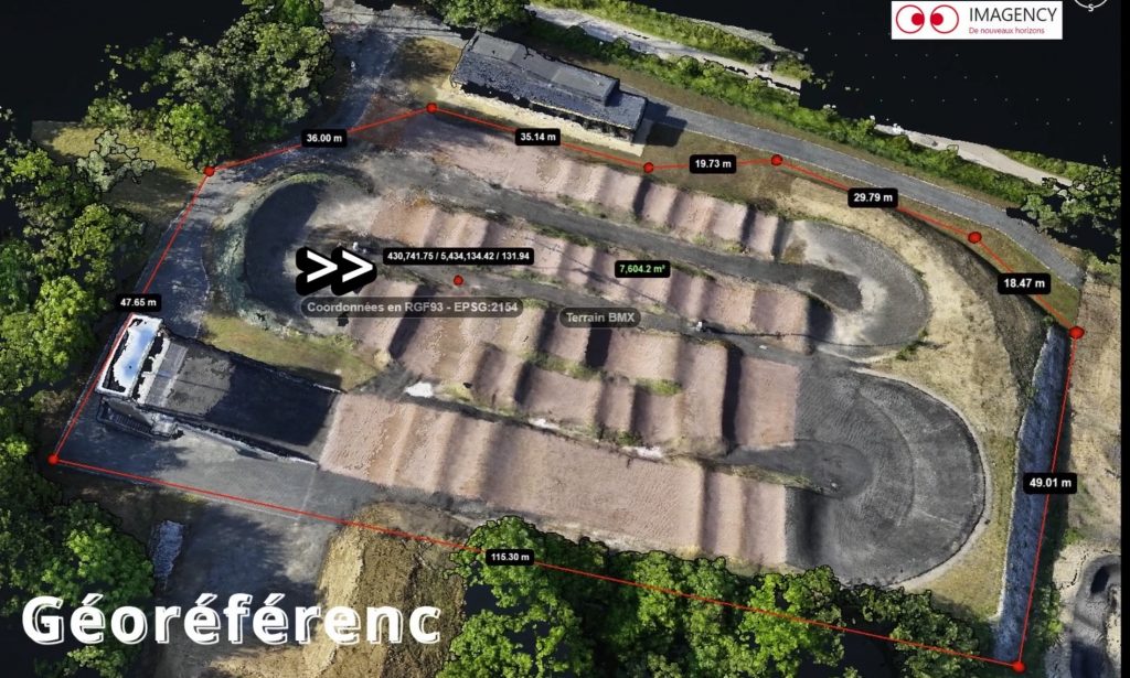 Capture d'écran d'un terrain d'activité géoréférencé 