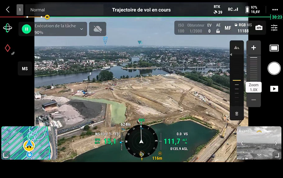 photogrammétrie drone chantier portuaire orthophoto
